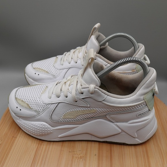 PUMA Shoes 6C Womens 7.5 RS-X White Ice JR 375800-01 Lace Up Sneakers Flaws - Picture 1 of 16